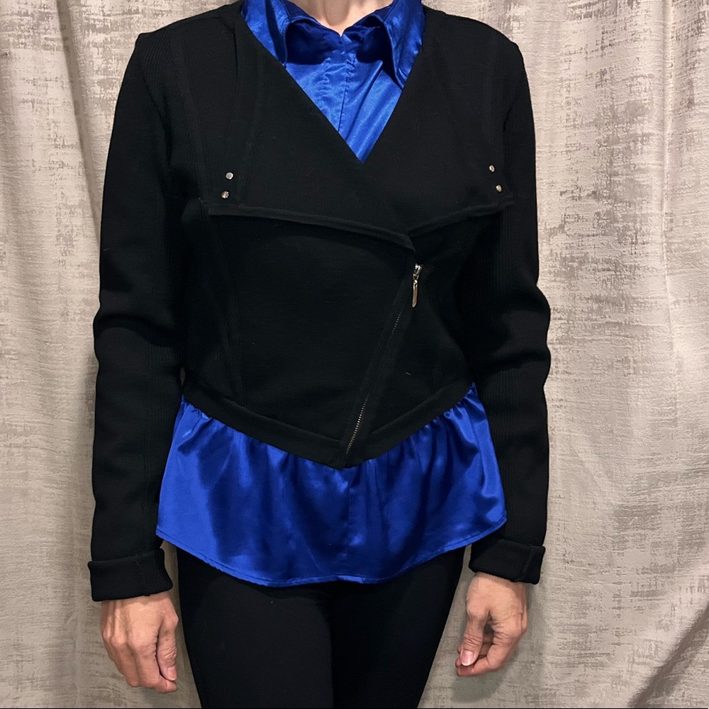 WHBM black sweater jacket.